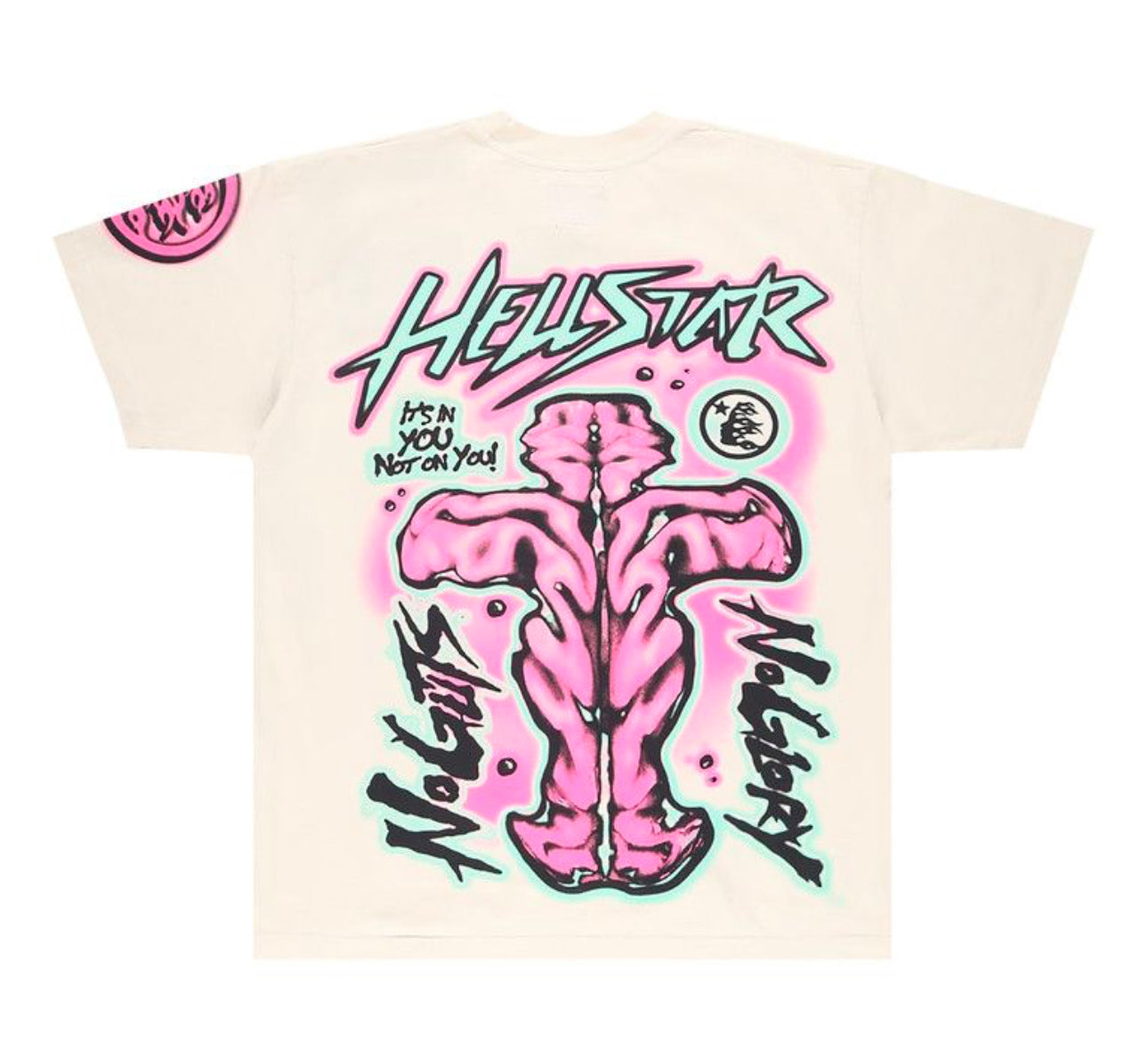 Hellstar No Guts No Glory T-Shirt ‘White/Pink’