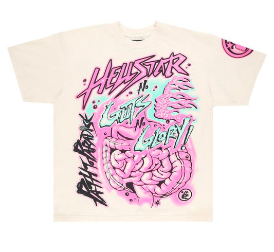 Hellstar No Guts No Glory T-Shirt ‘White/Pink’