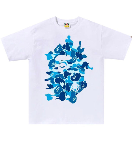 BAPE ABC Camo Rebuild Big Ape Head Tee ‘White/Blue’